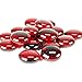 CYS EXCEL Red Glass Flat Marble Beads Gemstone Vase Fillers (5 LBS, Approx. 7.5 Cups) | Multiple Color Choices Flat Aquarium Marble Bead Stones | Decorative Mosaic Glass Gem Pebbles