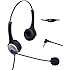 Voistek A2H20D25MM Dual Ear Call Center Telephone Headphone with Noise Canceling Microphone + Volume Mute Controls for Cisco Linksys SPA Polycom Grandstream Panasonic Zultys & Gigaset Office IP & Many Cordless Dect Phones with Standard 2.5mm Headset Jack