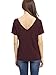 ROMWE Women's Casual Solid Short Sleeve Criss Cross T-Shirt Tee Top Burgundy M