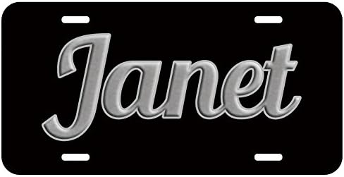 Top Craft Case Personalized Name on License Plate - Black Grey Fancy Custom Auto Car Tag