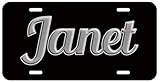 Personalized Name on License Plate - Black Grey