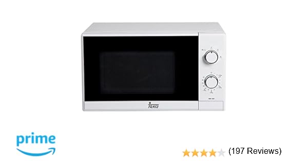 Teka MW225 - Microondas sin grill, Salida Máxima 700W, Consumo 1050W, 20 L, Blanco y negro