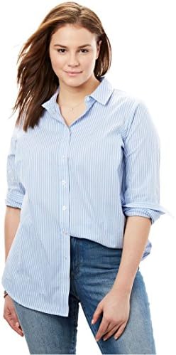 Women's Plus Size Perfect Long-Sleeve Button Down Shirt