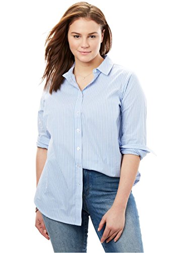 Women's Plus Size Perfect Long-Sleeve Button Down Shirt