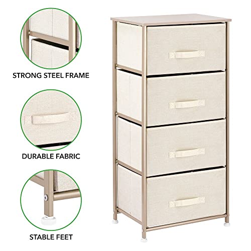 mDesign Tall Dresser Storage Tower Stand with 4 Removable Fabric