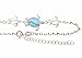 Arthur's Jewelry 925 sterling silver Hawaiian honu sea turtle cz blue synthetic opal link chain anklet 9
