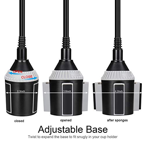 MOTOBA Gooseneck Cup Holder Phone Mount, Adjustable Car Phone Cup Holder for iPhone 11 Pro/XR/XS Max/X/8/7 Plus/6s/Samsung S10+/Note 9/S8 Plus/S7 Edge (Gray)