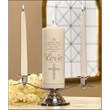 Faith Hope and Love Wedding Unity Candle Set Mark Bowers Applique on Wax