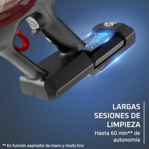 X-Pert 6.80, Aspiradora Escoba Sin Cable, Autonomía de 60 min, Limpieza 4 en 1, Ligera Solo 1,4 kg, Accesorios para Mascotas, Contenedor de Polvo extraíble y Lavable, Burdeos, RH6483E0