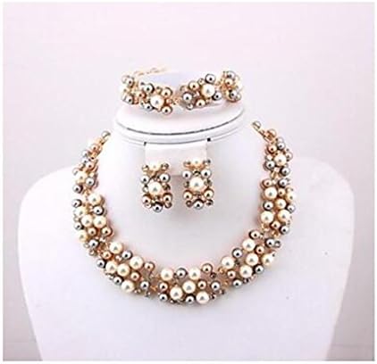 GYJUN Jewelry Necklaces Earrings Bracelets & Bangles Jewelry set Pearl Imitation Pearl Wedding Party Gold Plated 1set Women White Wedding Gifts