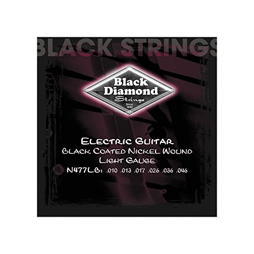 Black Diamond N477LB Black Coated Nickel Wound Electric Guitar Strings, Light