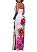 LightlyKiss Women's Sexy Wrap Chest Floral Print Summer Casual Bodycon Off Shoulder Stretch Party Long Maxi Dress