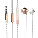 Sports Earbuds with Microphone, 3.5mm In-Ear Wired Bass Stereo Ear buds Earphones Headphones with Remote and Mic Universal for iPhones, iPads, iPods, Android, PC, Windows, Mac(gold)