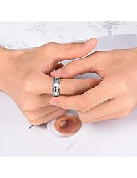 King Will GEM - Anillo de boda de carburo de tungsteno para hombre, 0.315 in, circonita cúbica negra incrustada, acabado mate CNC