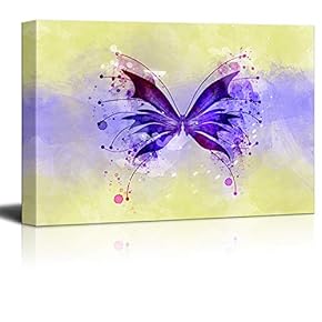 Canvas Wall Art Gorgeous Colorful Butterfly Pictures Home Wall Decorations for Bedroom Living Room Paintings Canvas Prints Framed - 12x18 inches