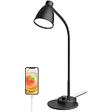 BOHON LED Desk Lamp with USB Charging Port 3 Color Modes Fully Dimmable Reading Light Intelligent Induction Auto Dimming Task
