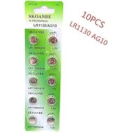 SKOANBE 1cardX10pcs=10pcs Watch Battery 1.5V Button Cell LR1130 SG10 AG10