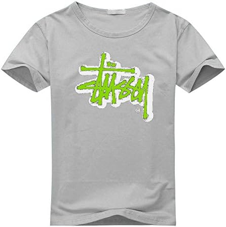 Stussy logo For Men's Printed Short Sleeve Tee Tshirt Medium Gray