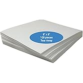 Tear Away Machine Embroidery Stabilizer Backing - 1.8 Ounce Medium Weight 8"x8" Fits 4x4 Hoops 100 Precut Sheets by H.B.I. Pr