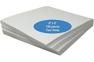 HBI H.B.I. PRODUCTS Tear Away Machine Embroidery Stabilizer Backing - 1.8 Ounce Medium Weight 8"x8" Fits 4x4 Hoops 100 Precut Sheets by H.B.I. Products