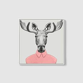 Framed Canvas Wall Art for Living Room, Bedroom Animal in Home Dress Canvas Prints for Home Decoration Ready to Hanging - 16x16 inches