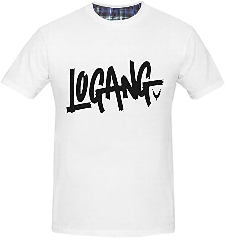Men's Short Sleeve Logang Logan T-Shirt (White,M)