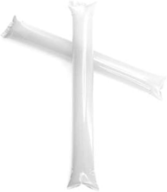 FUN FAN LINE - Pack 500 works of Reusable Inflatable Clapping Sticks, White, Normal