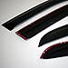TuningPros WV-369 Window Visor Deflector Rain Guard Dark Smoke 4-pc Set