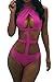 Viottis Women's Bandage Criss Cross One Piece Monokini Swimsuit 1Rose XL