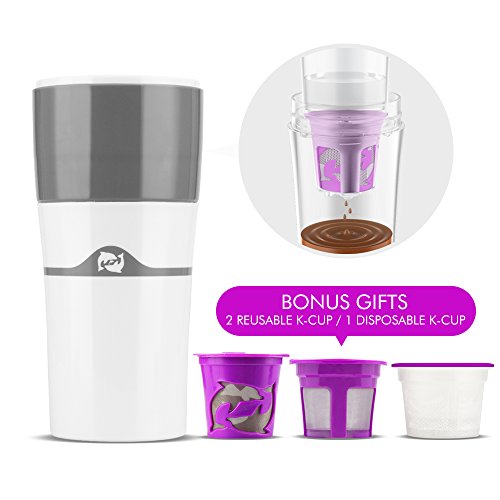 Click Here to See More Images BRBHOM The Original Portable Drip Coffee Maker Travel Mug,Compatible with Refillable K CUP & Single-Serve Capsules,Portable Manual For Outdoors,Office,Camping Equipment Use (Drip coffee maker set)