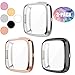 Wepro Screen Protective Case Compatible with Fitbit Versa 2 Smartwatch, 3-Pack Soft TPU Full Cover Cases Compatible with Fitbit Versa 2 Watch, Black/Silver/Rose Gold