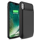 iPhone X Battery Case,3600mAh Rechargeable Portable External Battery Charger Pack Extend Power Bank Backup Charging Protective Case Cover Shell (Black)