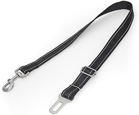 NoahPet Dog Seat Belt for Car, 2 Pack Adjustable 1" Nylon 3M Reflective Pet Travel Safety Seatbelt for Vehicle Automative Safety Harness Lead Leash, Black …