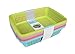 Honla Plastic Storage Baskets Organizer with Built in Handles,Set of 8 in 4 Assorted Colors