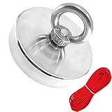 1000 LB Magnet Fishing (452kg) by Savage Magnets - Brute Strength for Treasure Hunting Retrieving and Lifting from River and Salvage Recovery- Heavy Duty Pulling Power Eyebolt - Neodymium