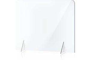 YUESUO NO Cutout Sneeze Guard Panel for Counter and Desk,Portable Clear Acrylic Shield No Opening,Protective Plexiglass Shield Without Opening for Office,School,and Retail Store,32 inch Wx24 inch H
