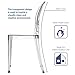 Modway Casper Modern Acrylic Stacking Kitchen and Dining Room Chair in Clear - Fully Assembled