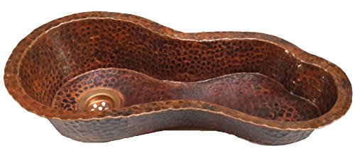 Egypt gift shops Narrow Curly River Peanut Woman Mermaid Wave Antique Patina Copper Bar Prep Undermount Sink - Thumbnail 5