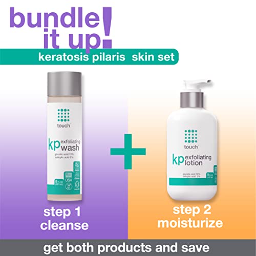 Touch Keratosis Pilaris & Acne Exfoliating Body Wash Cleanser KP Treatment with 15 Glycolic