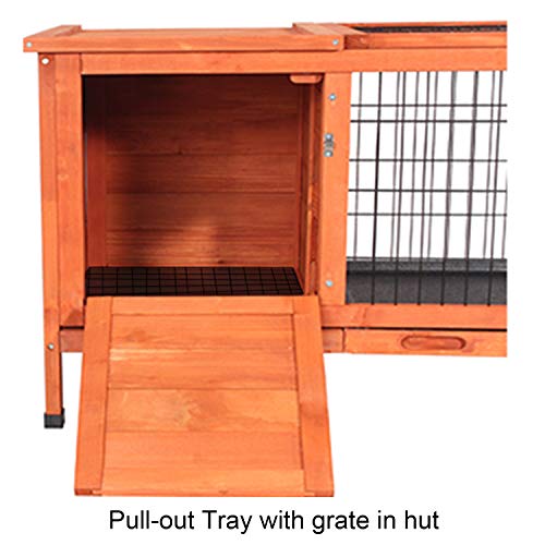 ROCKEVER Guinea Pig Cage Rabbit Hutch Indoor Wooden Small Animals Cage