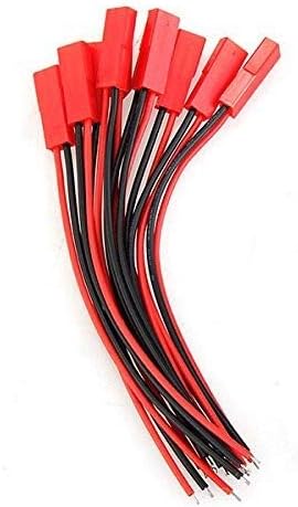 YUNIQUE UK 10 Pieces 10 cm Female JST Cable for RC Lipo Model Batteries, Red