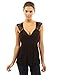 PattyBoutik Women Ruched Eyelet Tie Back Sleeveless Tops (Black S)
