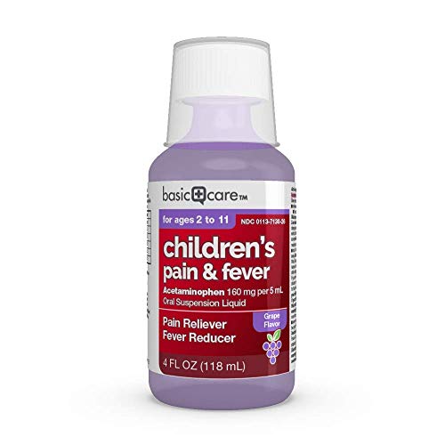 Amazon Basic Care Acetaminophen Children's Pain Reliever Oral Suspension Liquid, 4 Oz