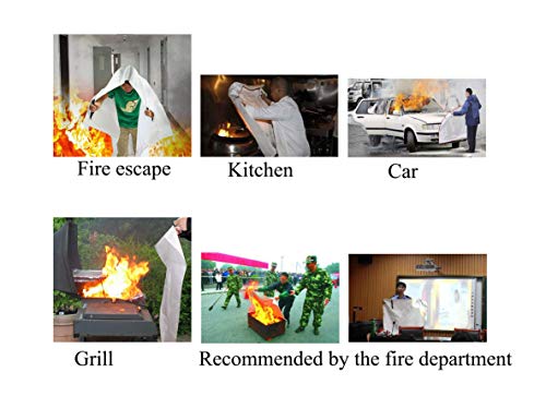 Tonyko Emergency Surival Fire Blanket Designed for Kitchen,Fireplace,Grill,Car,Camping - 4 PACK