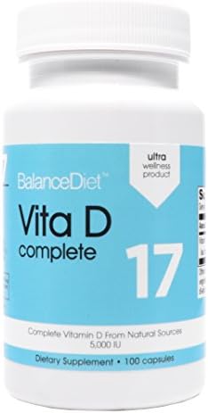 BalanceDiet Vitamin D Complete Bone, Joint, and Immune Support All Natural Vitamin D 100 Capsules