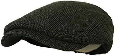 SALISA Newboy Caps Plaid Wool Flat Cap (L/XL, Plaid Black.White)