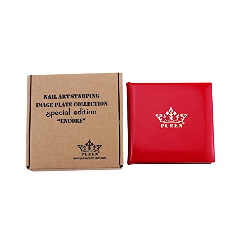 Pueen Nail Art Stamp Collection - Special Edition Encore 01-04 NEW Invention Set of 4 Double Sided All You Can Stamp Full Size Stamping Image Plates Manicure DIY (Infinite Images with Your Creativity) Now with Bonus Storage Case-BH000298