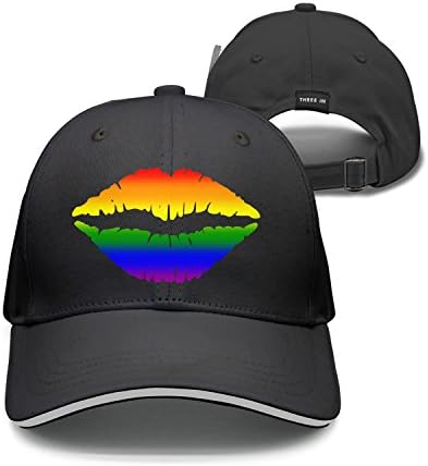 SPN37Y Adjustable Sandwich Cap Snapback Hat Sports Caps Printed Style Pride Kiss Gay Pride Parade Snapback Cap Trucker Cap