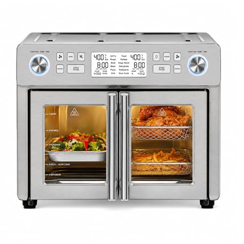 Emeril Lagasse Everyday French Door 360 Luftfritteuse, 25 Liter Fassungsvermögen, doppelte Temperaturzone, für 2 verschiedene Arten