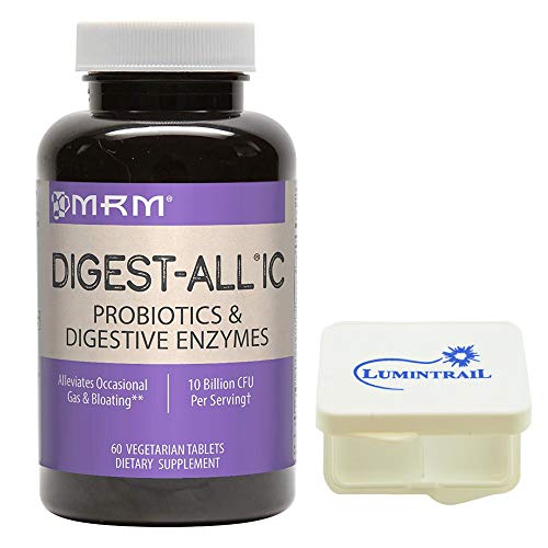 MRM Digest-All IC Probiotics & Digestive Enzymes, Digestion Supplement, 60 Vegetarian Tablets Bundle with a Lumintrail Pill Case MRM Digest-All IC Probiotics & Digestive Enzymes, Digestion Supplement, 60 Vegetarian Tablets Bundle with a Lumintrail Pill Case